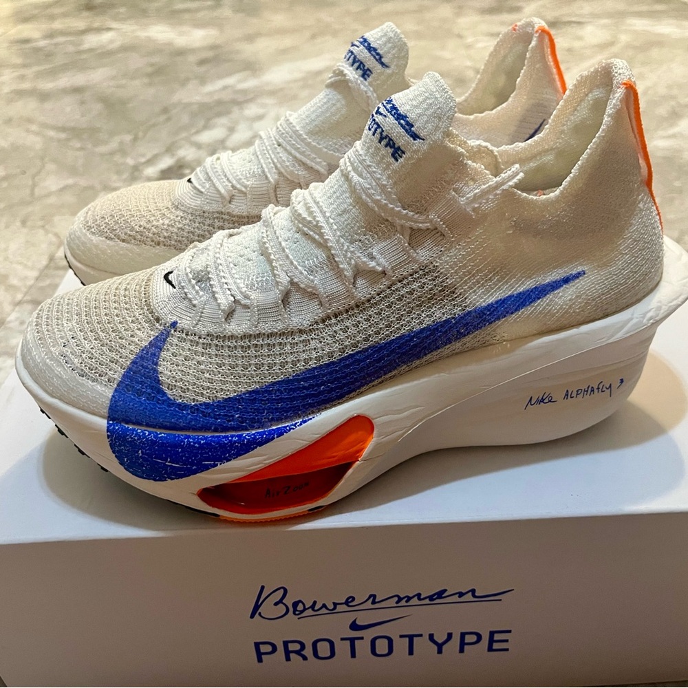 Nike Alphafly 3 Running Shoes - White, Blue, and Orange